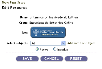 Librarian Admin - setting up Britannica
